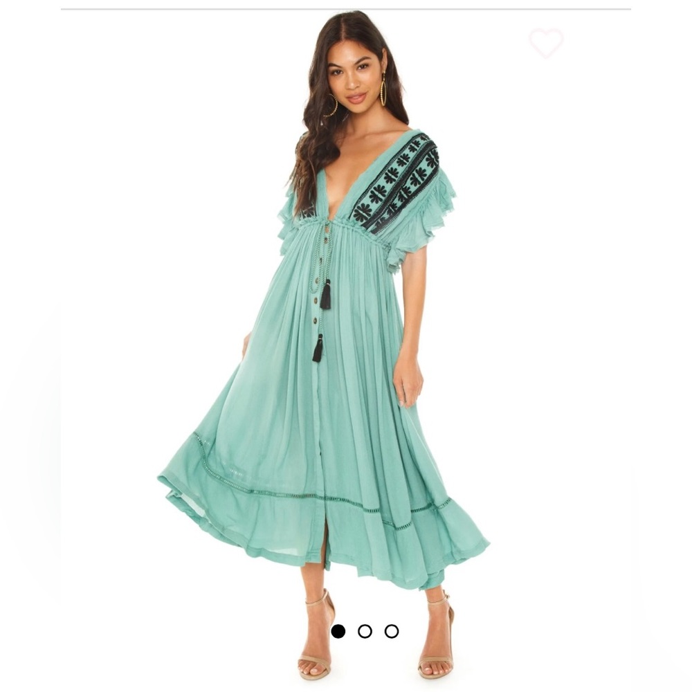 Free People
WILL WAIT FOR YOU MIDI DRESS size Large. Color: Beach Comber